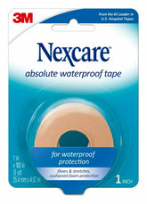 Nexcare 731 First Aid Waterproof Tape w/Dispenser,1-Inch x180-Inch, Flexible